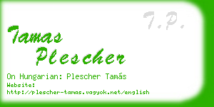 tamas plescher business card